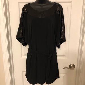 Elle Black Sequin Tunic Top